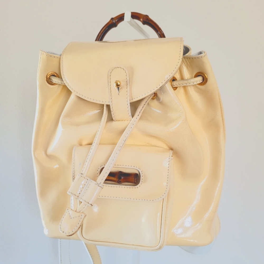 Gucci Bamboo Handle Drawstring Backpack
